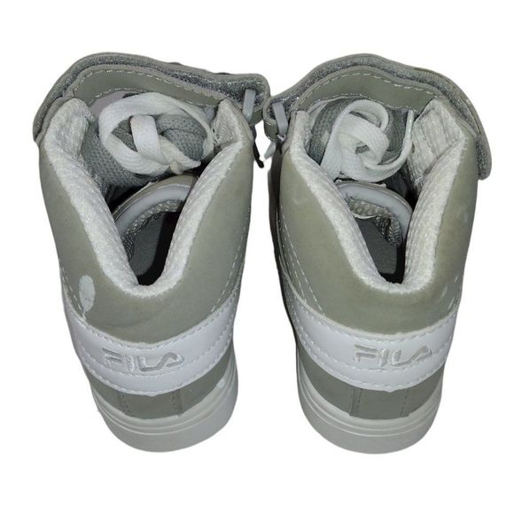 NEW Fila Boys' Vulc Basketball Hightop Shoes Heather Grey/White Size 11½ *Flawed - Picture 4 of 10